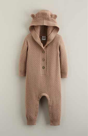 Nordstrom Hooded Bear Pointelle Sweater Romper