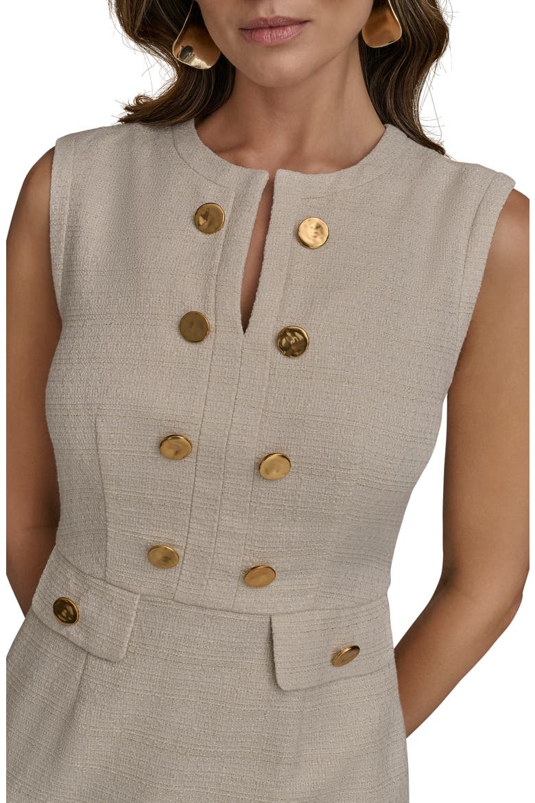 Sleeveless Sheath Dress, Alternate, color, SAND/ GOLD