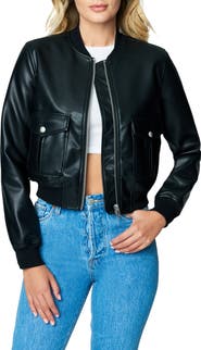 BLANKNYC Faux Leather Bomber Jacket