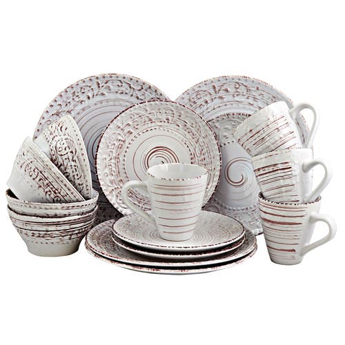 Elama Malibu Waves 16-piece Dinnerware Set In Multi
