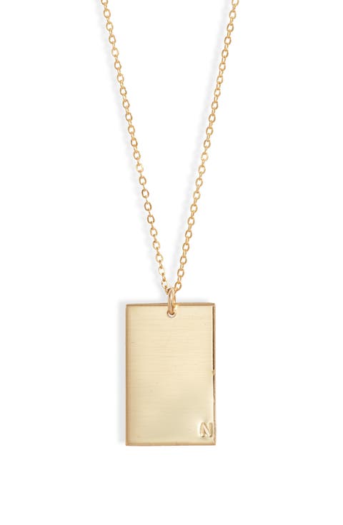 Goldie Initial Tag Pendant Necklace