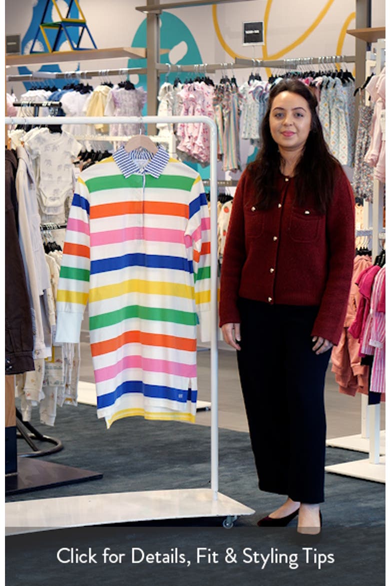 Summer Stripe Oversize Long Sleeve Stretch Cotton Shirtdress video