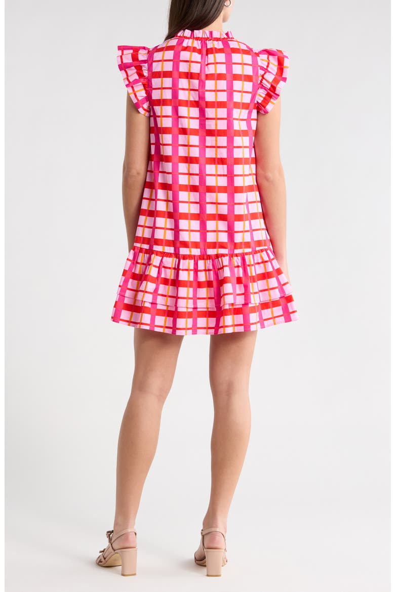 Darvy Check Shift Minidress, Alternate, color, PINKS-ORANGE