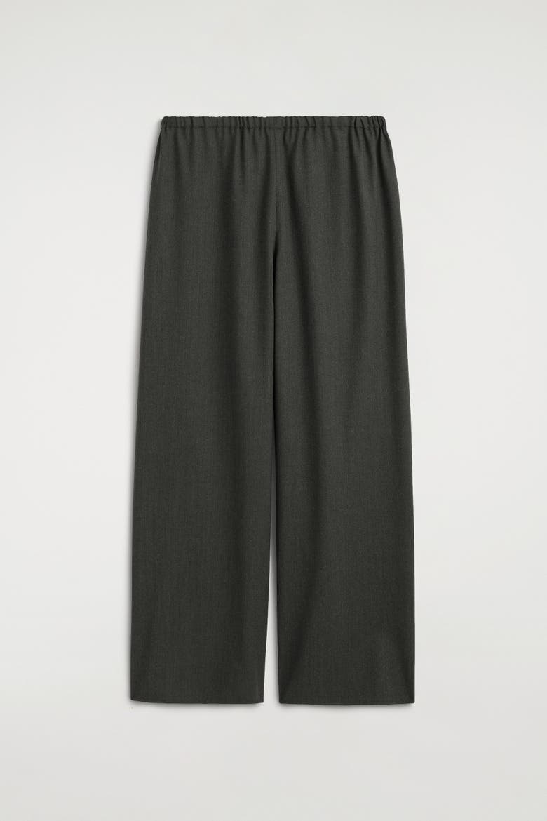 Wool-blend Wide-leg Pants, Alternate, color, DARK GRAY