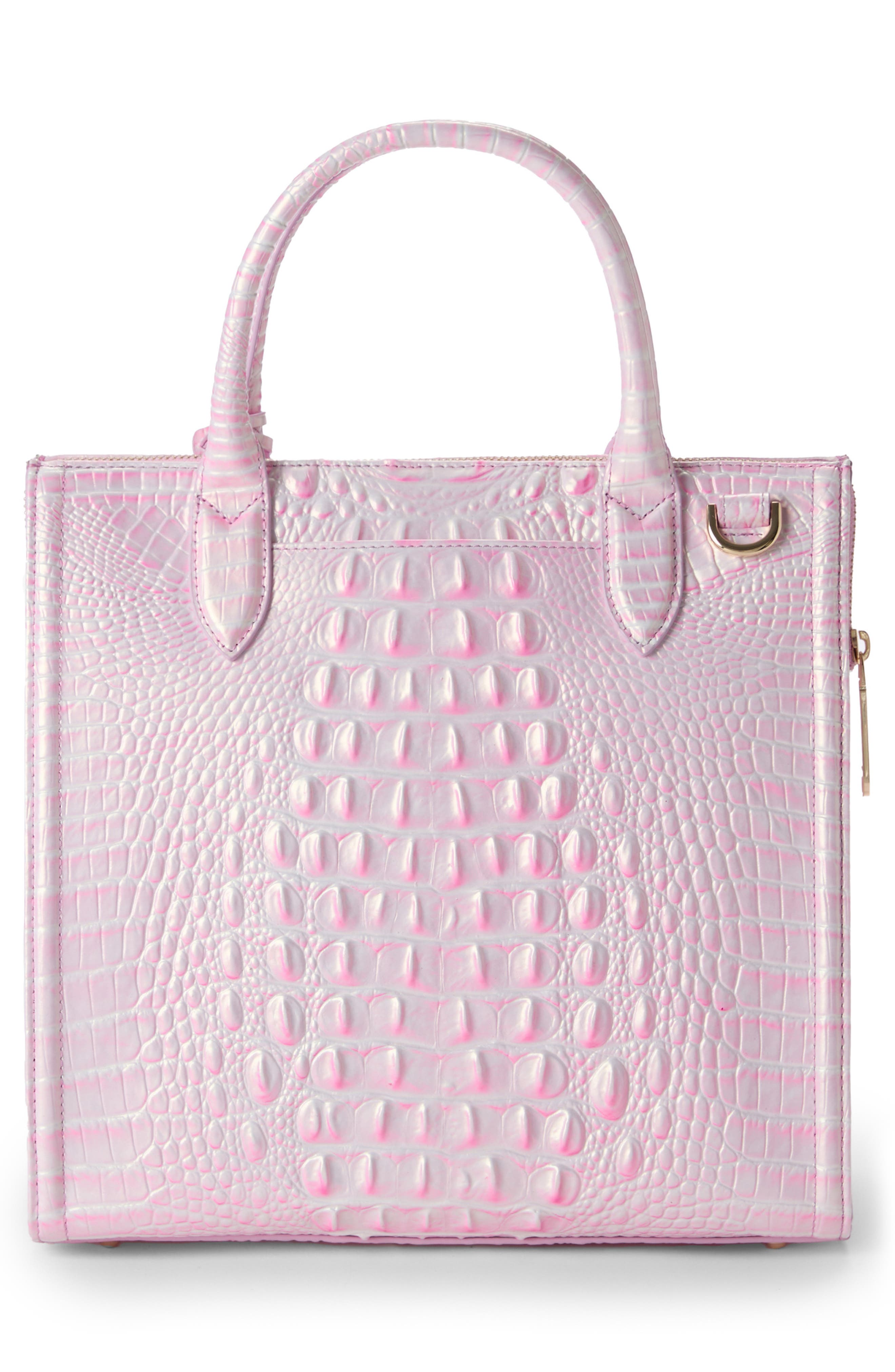 Brahmin Caroline Croc Embossed Leather Satchel, Alternate, color, 