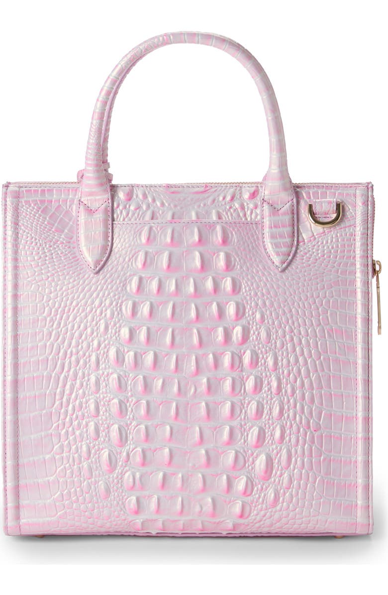 Brahmin Caroline Croc Embossed Leather Satchel, Alternate, color,