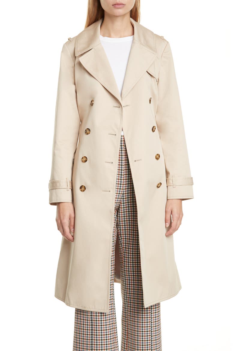 Gemini Trench Coat, Main, color, SAFARI