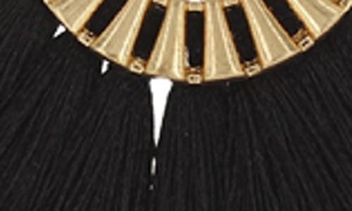 Olivia Welles Step Into Fall Sweep Fringe Teardrop Earrings In Gold/black
