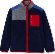 Lands' End Kids High Pile Contrast Full Zip Up Jacket