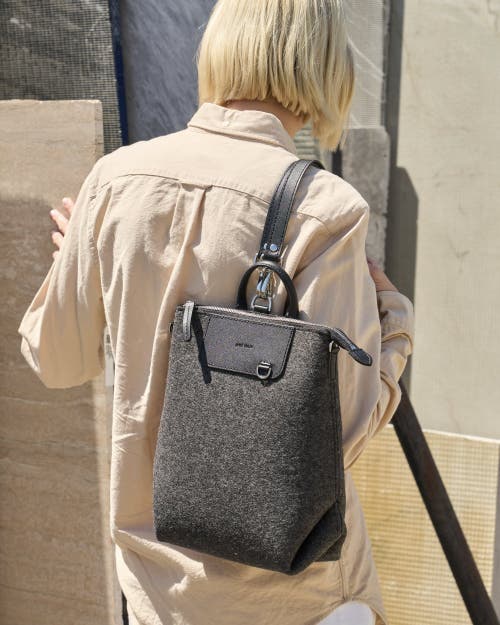 Graf & Lantz Graf Lantz Bedford Merino Wool Midi Backpack In Charcoal Black