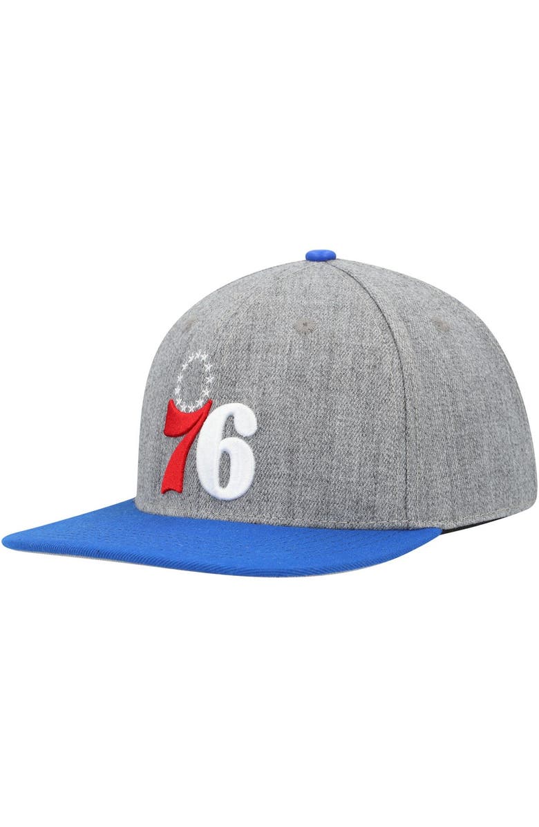 PRO STANDARD Men's Pro Standard Gray/Royal Philadelphia 76ers Classic Logo Two-Tone Snapback Hat, Alternate, color, Gray