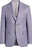 Jack Victor McAllen Berry Plaid Soft Constructed Cotton & Silk Blend Sport Coat
