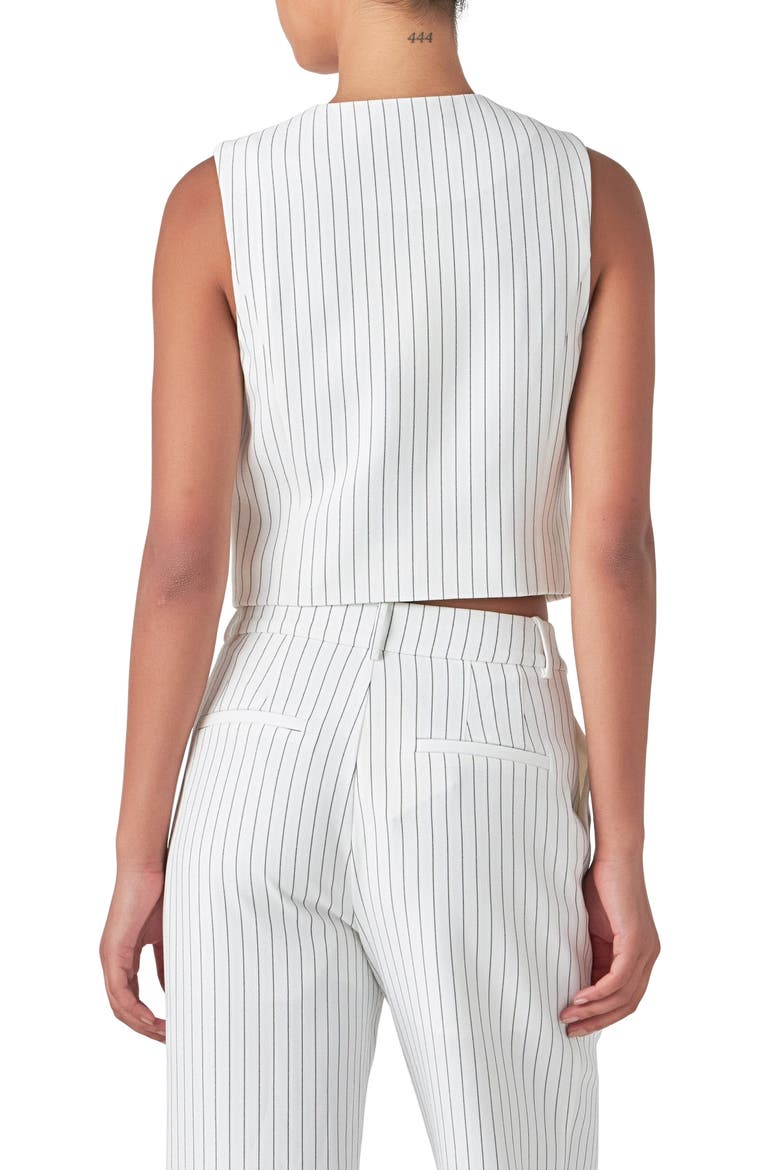 Pinstripe Crop Vest, Alternate, color, WHITE BLACK STRIPE