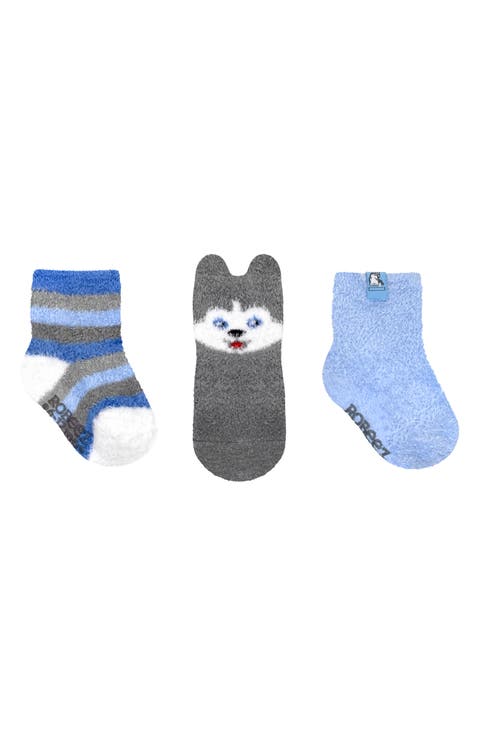 Kids' 3-Pack Siberian Pup Fuzzy Socks