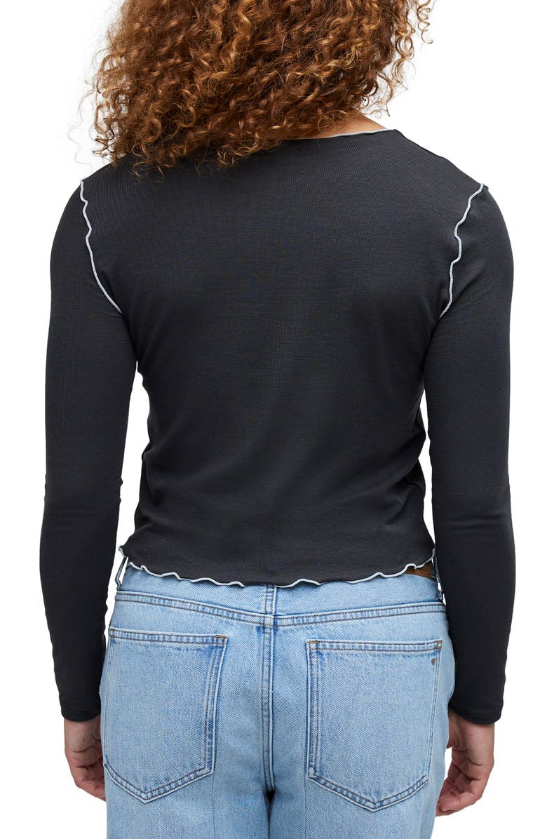 Madewell Contrast Stitch Crewneck Crop T-Shirt, Alternate, color,