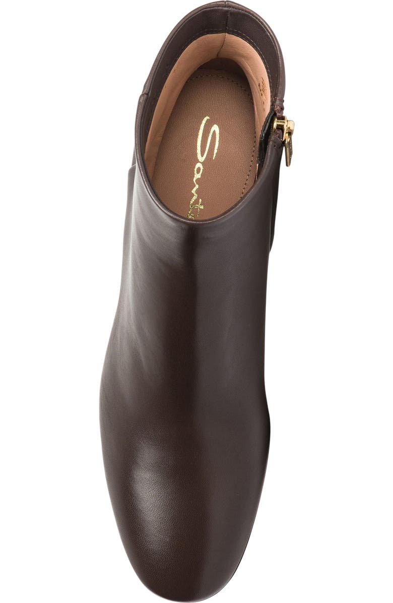 Santoni Women’s leather mid-heel ankle boot, Alternate, color, Brown