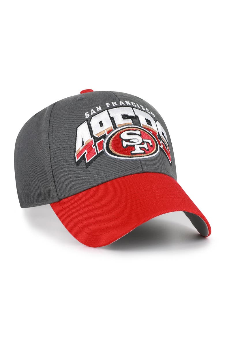 Men's '47 Charcoal San Francisco 49ers Split Block MVP Adjustable Hat, Alternate, color, Charcoal