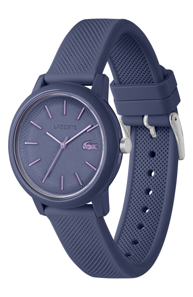 Lacoste L.12.12 Silicone Strap Watch, 36mm, Alternate, color, Purple