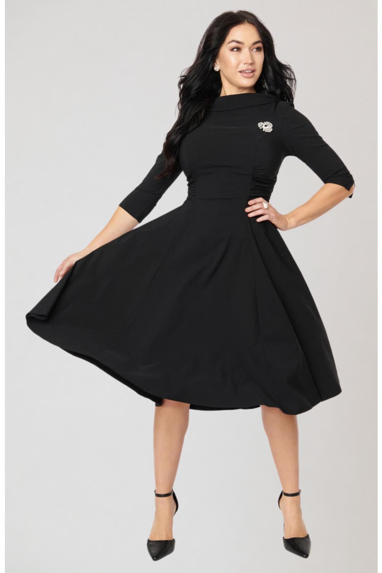 Nicola Swing Dress, Alternate, color, Black Accent
