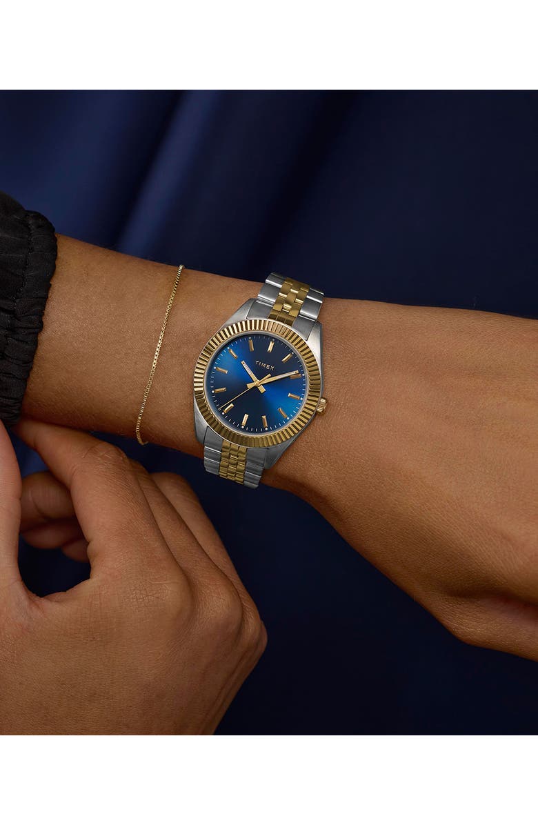 Timex<sup>®</sup> Legacy Celestial Two-Tone Bracelet Watch, 36mm, Alternate, color, Blue