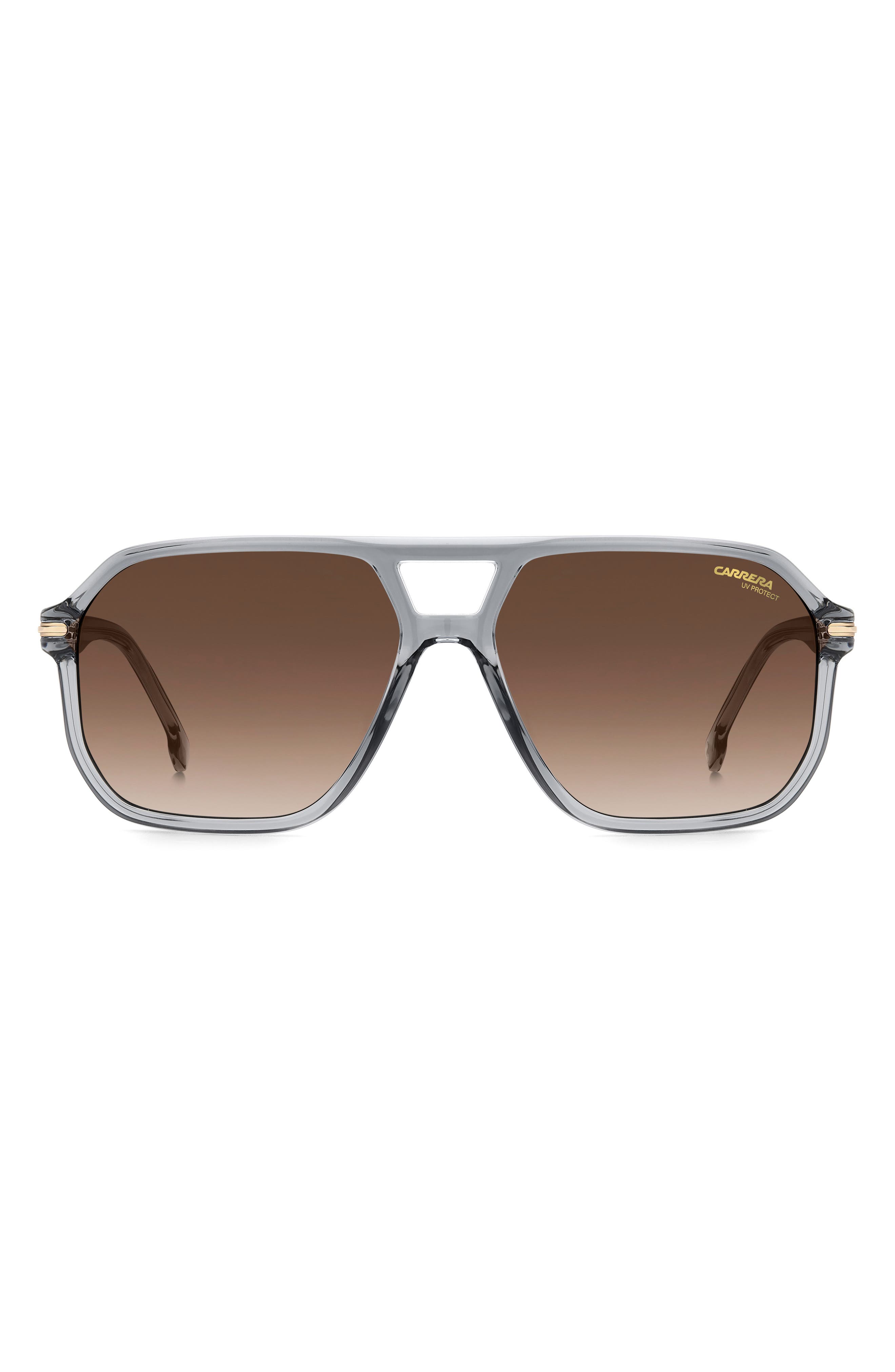 Carrera Eyewear 59mm Rectangular Sunglasses in Grey/Brown Gradient 