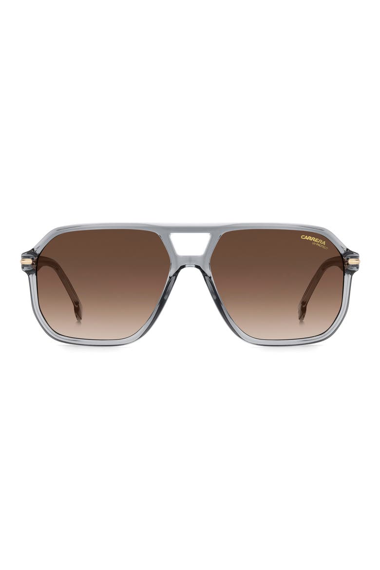 59mm Rectangular Sunglasses, Main, color, GREY/ BROWN GRADIENT
