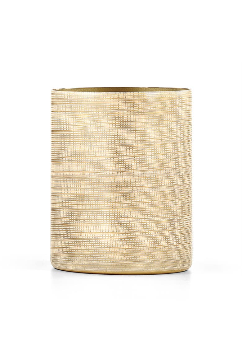 Woven Gold Waste Basket, Main, color, GOLD