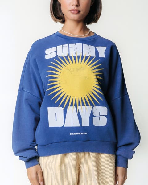 Sunny Days Acid Wash Dropped Shoulder Sweat