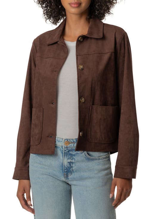 Dakota Faux Suede Button Front Jacket