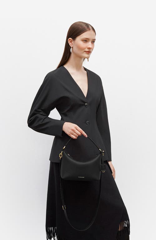 Maison De Sabre Maison De Sabré Small Leather Soft Hobo In Black Caviar