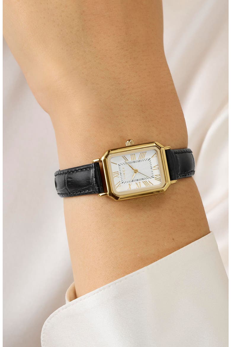 Vivienne Trend 21mm Leather Strap Watch, Alternate, color, GOLD-TONE