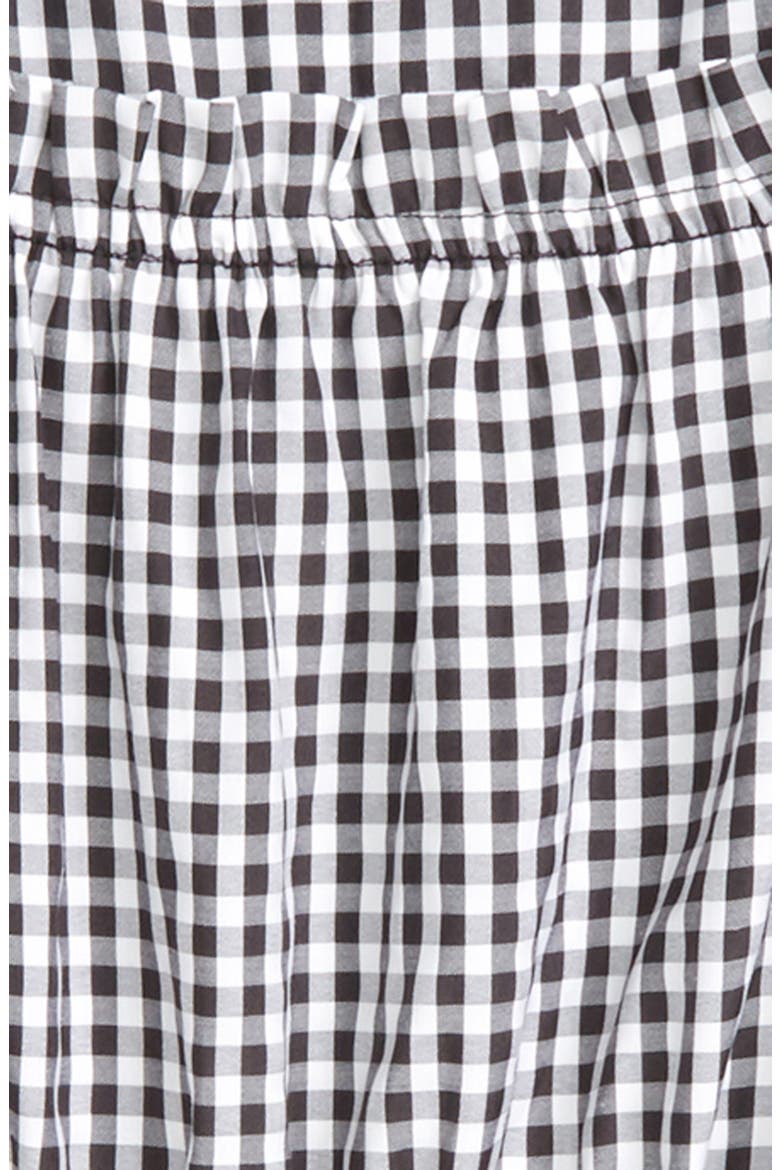 Gingham Cold Shoulder Romper, Alternate, color, BLACK/ WHITE