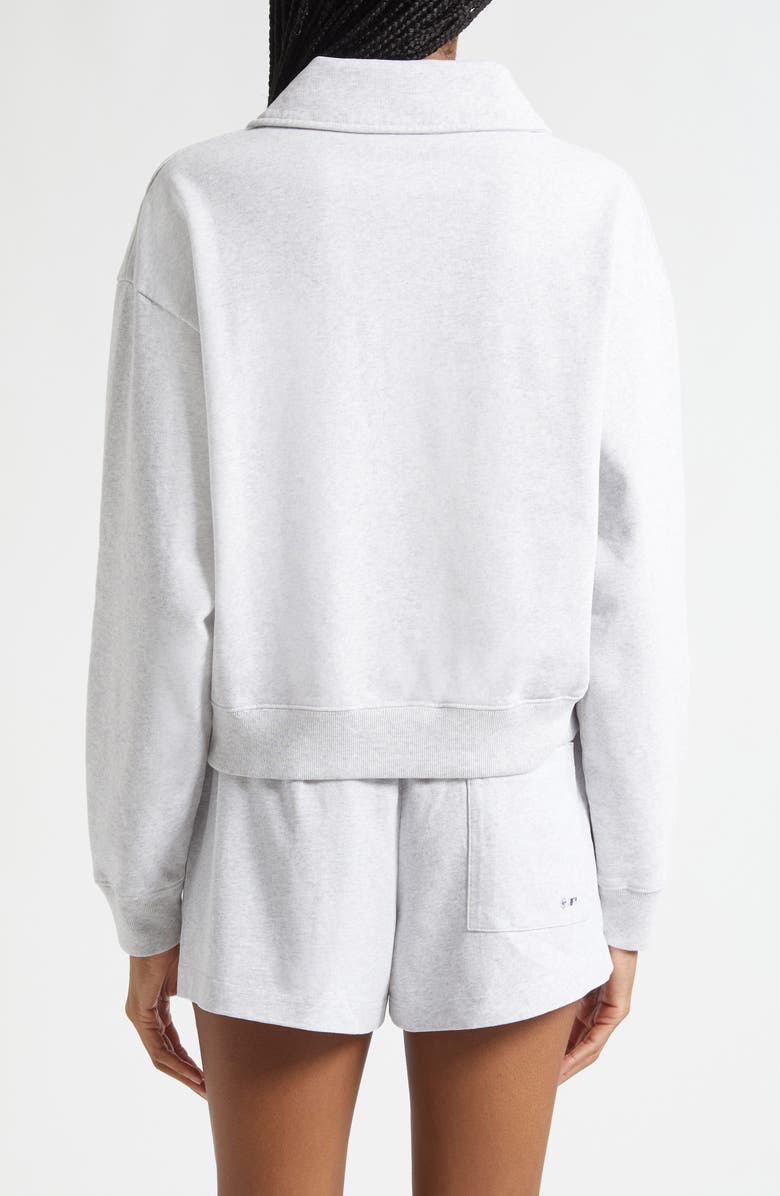 Sporty & Rich x '47 MLB New York Yankees World Series Cotton Fleece Polo Sweatshirt, Alternate, color, Heather Gray