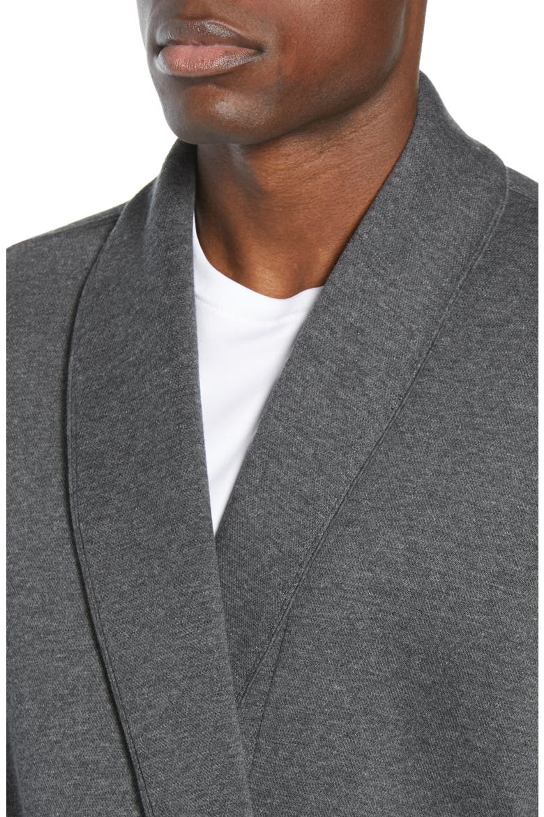 Piqué Robe, Alternate, color, CHARCOAL HEATHER