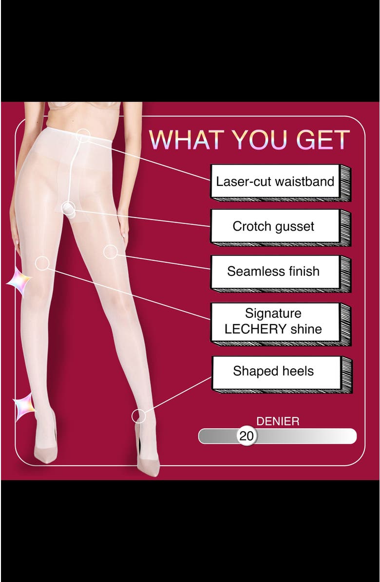 LECHERY<sup>®</sup> 3-Pack Glossy Colored Fashion Sheer Tights for Women, Alternate, color, White