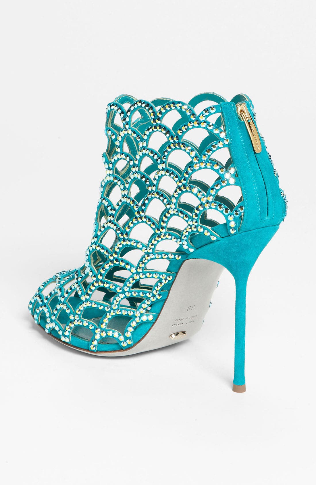 'Mermaid' Caged Sandal, Alternate, color, TURQUOISE
