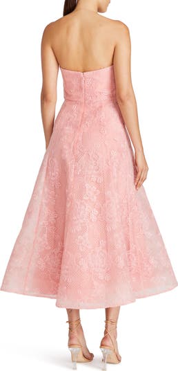 ML Monique Lhuillier Louisa Lace Strapless A line Midi Cocktail Dress Nordstrom