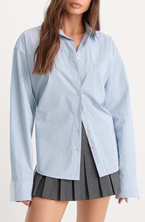 The Poplin Easy Striped Cotton Shirt