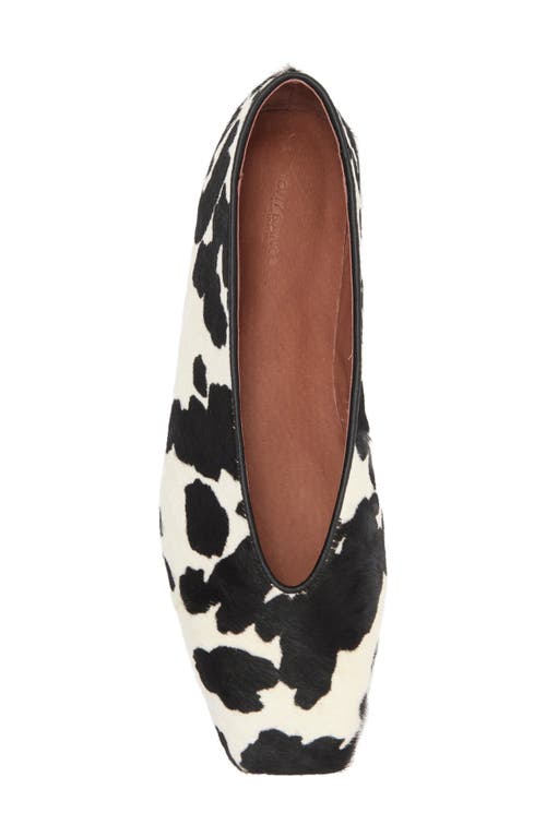 Tony Bianco Bayley Genuine Calf Hair Ballet Flat In Black/white Pony