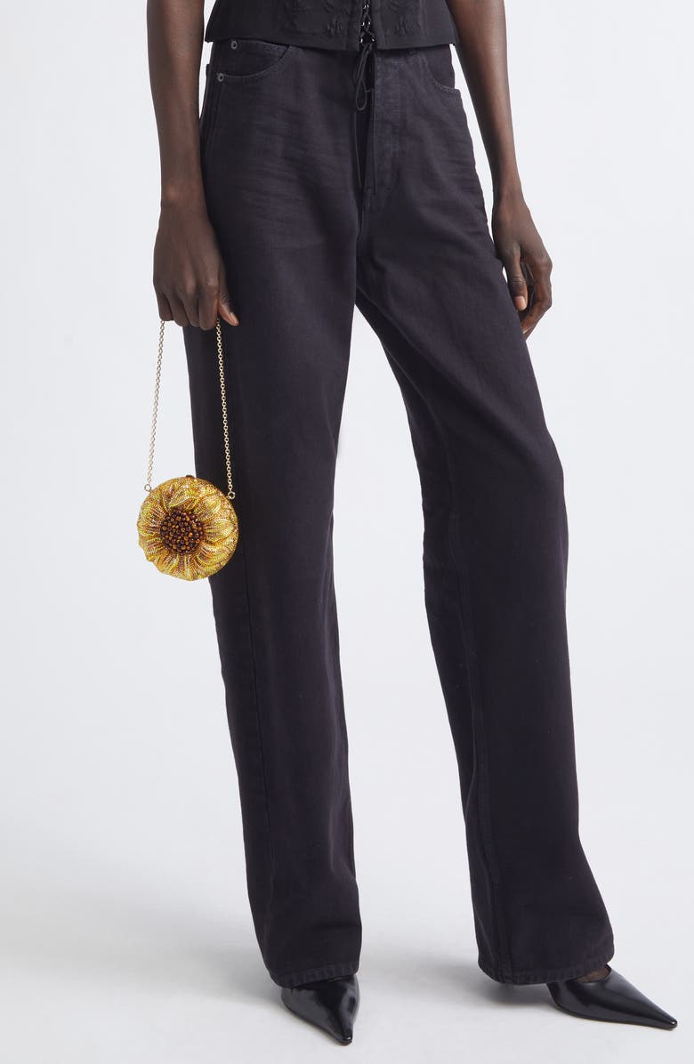 JUDITH LEIBER COUTURE Sunflower Soleil Crystal Minaudière, Alternate, color, Champagne Topaz Multi