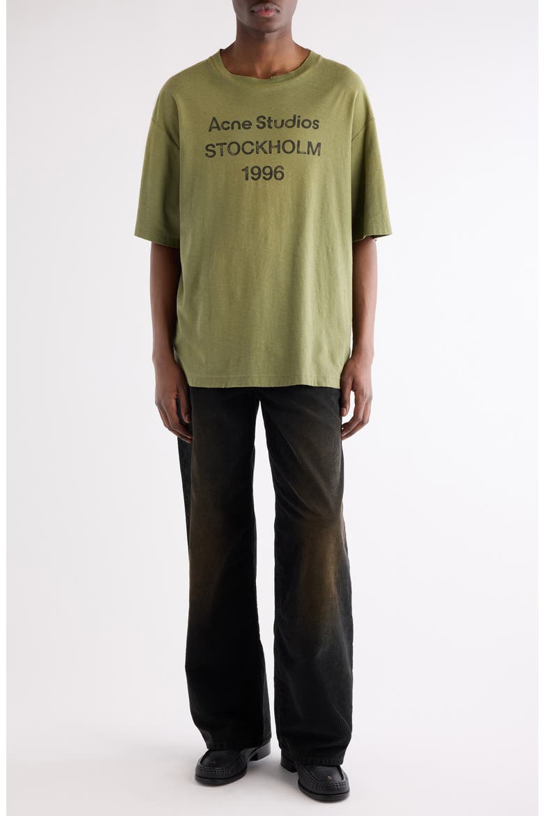 1996 Logo Distressed Cotton & Hemp Graphic Tee, Alternate, color, OLIVE GREEN