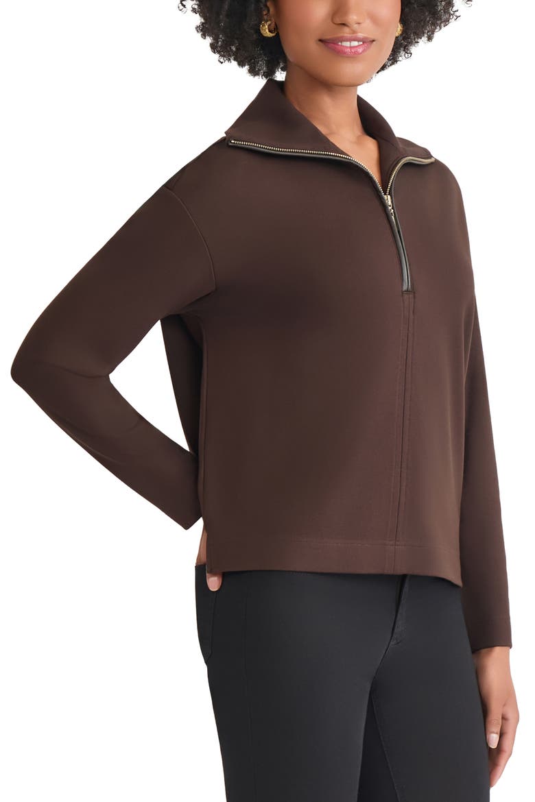 Quarter Zip Pullover, Alternate, color, COFFEE BEAN