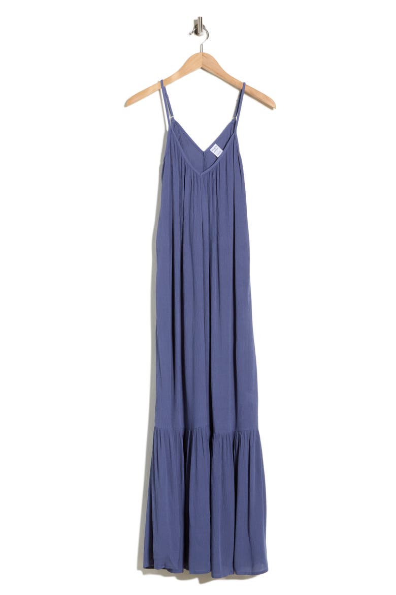 Gauze Tiered Maxi Dress, Alternate, color, BLUE INDIGO