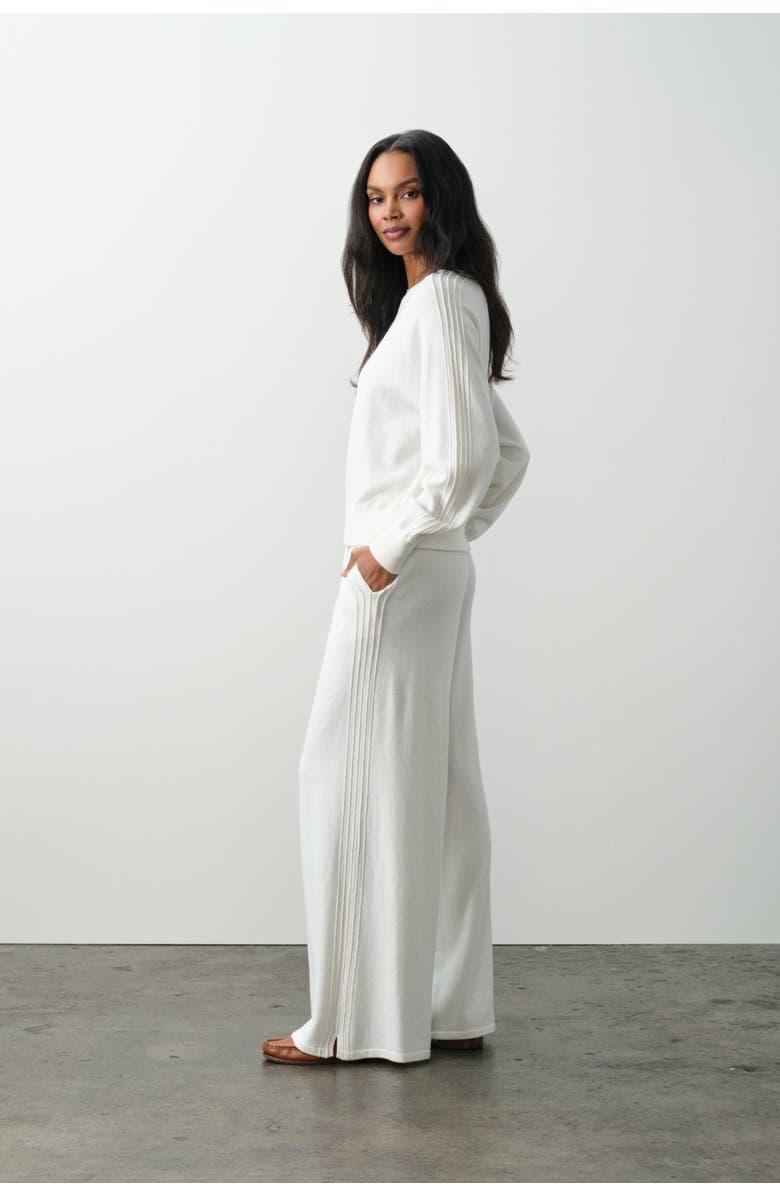 NAKED CASHMERE Katie Cotton Cashmere Crewneck, Alternate, color, Ecru