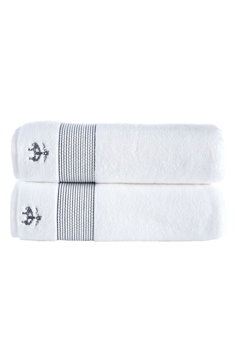 Brooks Brothers 2-Piece Robe Stripe Towel Set, Main, color, Anthracite