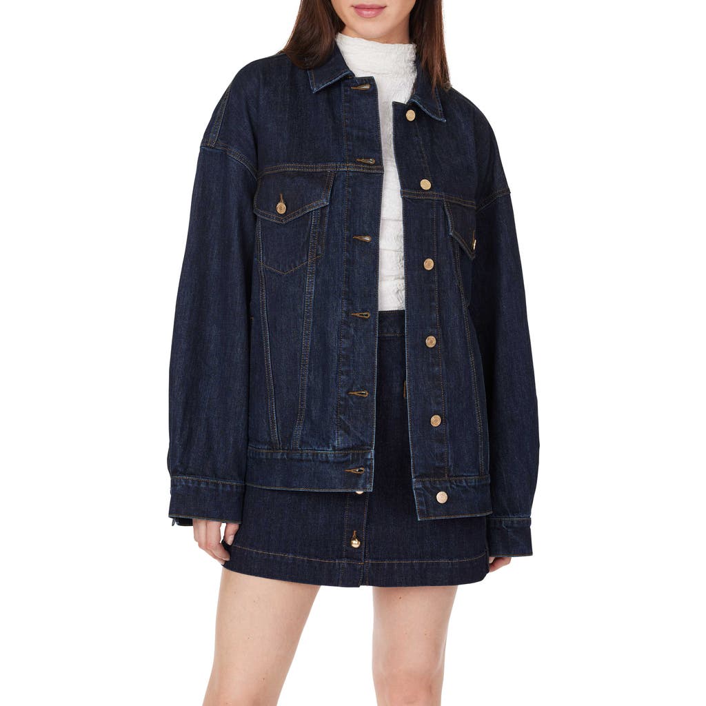 Habitual Boyfriend Denim Trucker Jacket In Blue