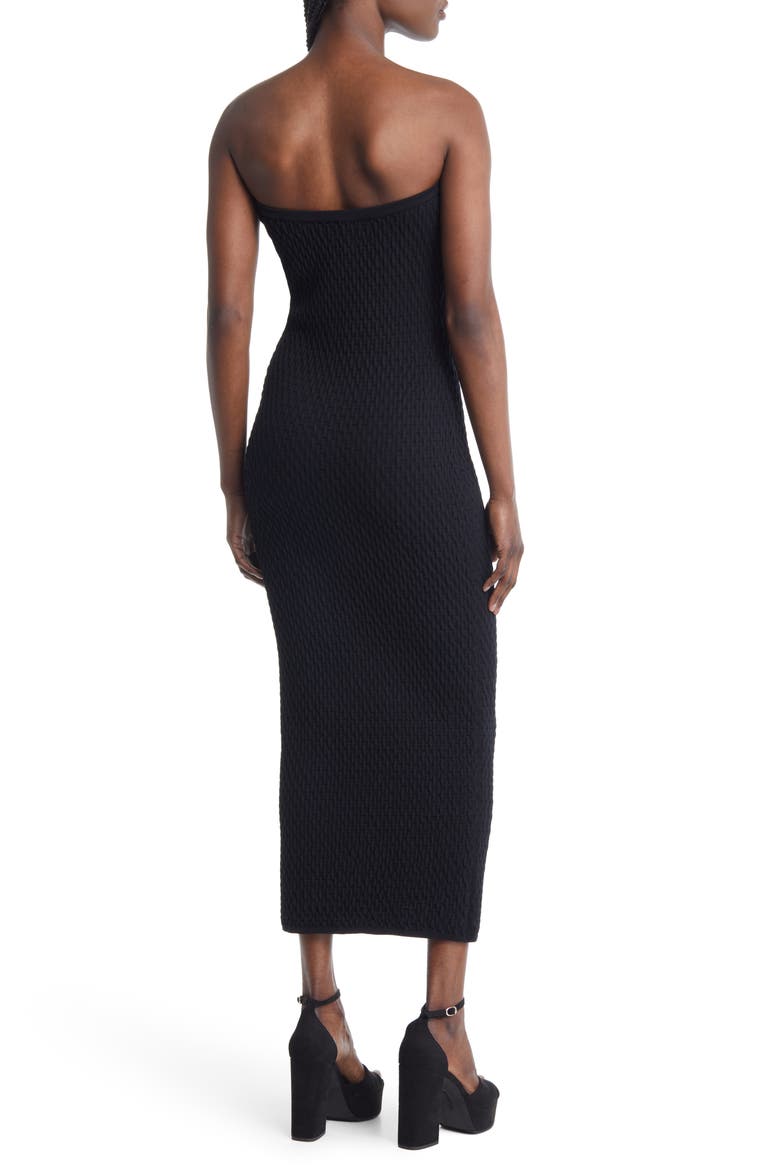 Strapless Maxi Sweater Dress, Alternate, color, BLACK