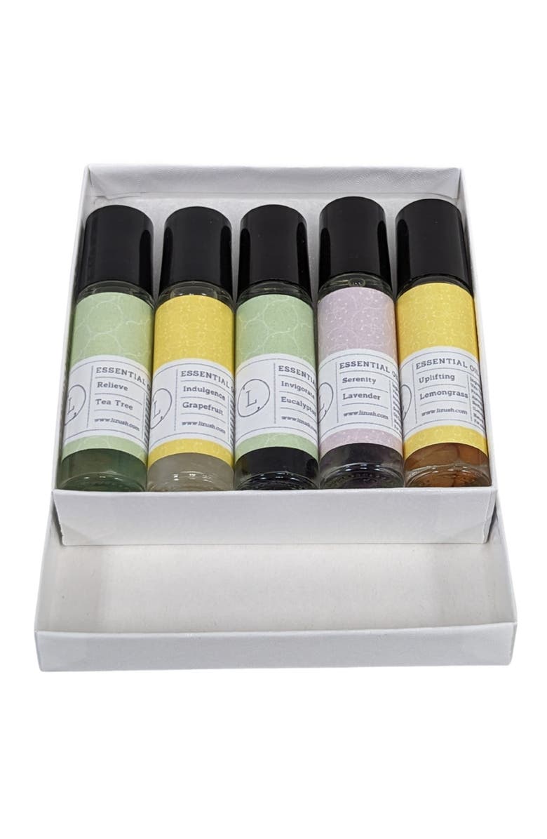 Lizush Essential Oils Roll-On with Crystals Set, Alternate, color, NO COLOR