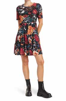 Love By Design Cate Floral Print Tiered T-Shirt Dress
