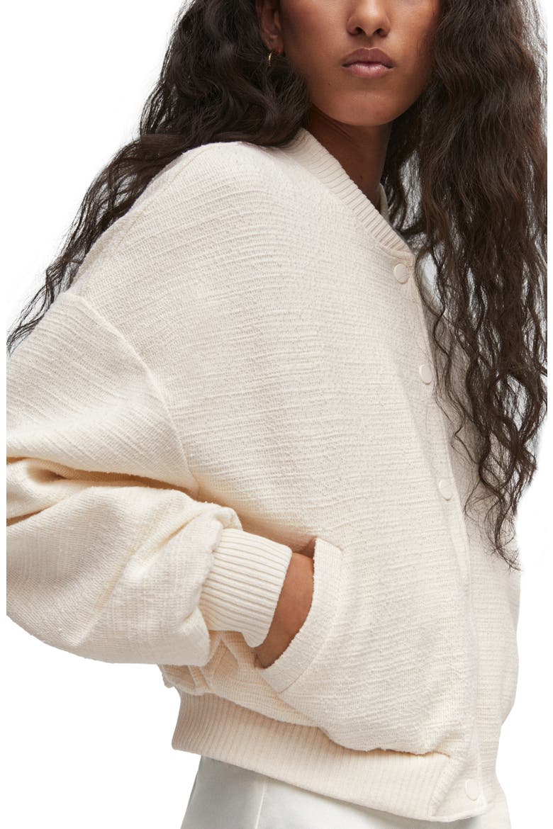 Tweed Bomber Jacket, Alternate, color, BEIGE